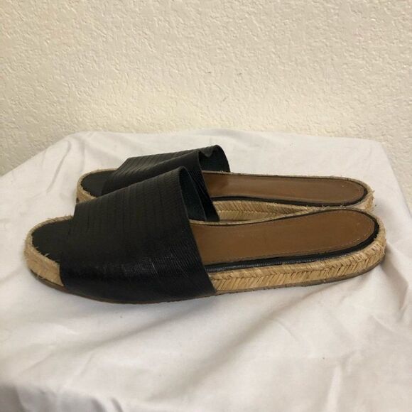 Kaanas embossed leather slide espadrille sandals - Picture 9 of 12